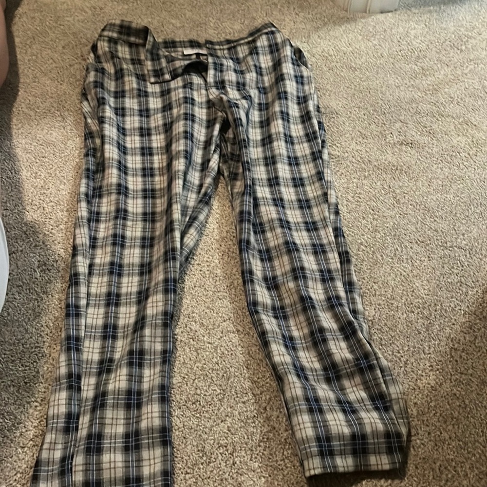 Grey bandit straight leg plaid dress pants